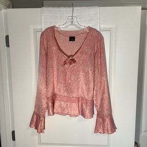 B.Moss & Company Floral Blouse Pink Size L